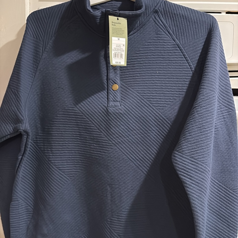 Goodfellow & Co Navy Quilted Sweatshirt Sz medium